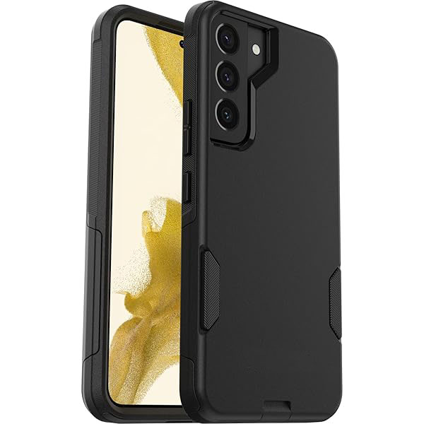 Galaxy S22 Commuter Series Case - Black, Slim & Tough | Pocket-Friendly | with Port Protection